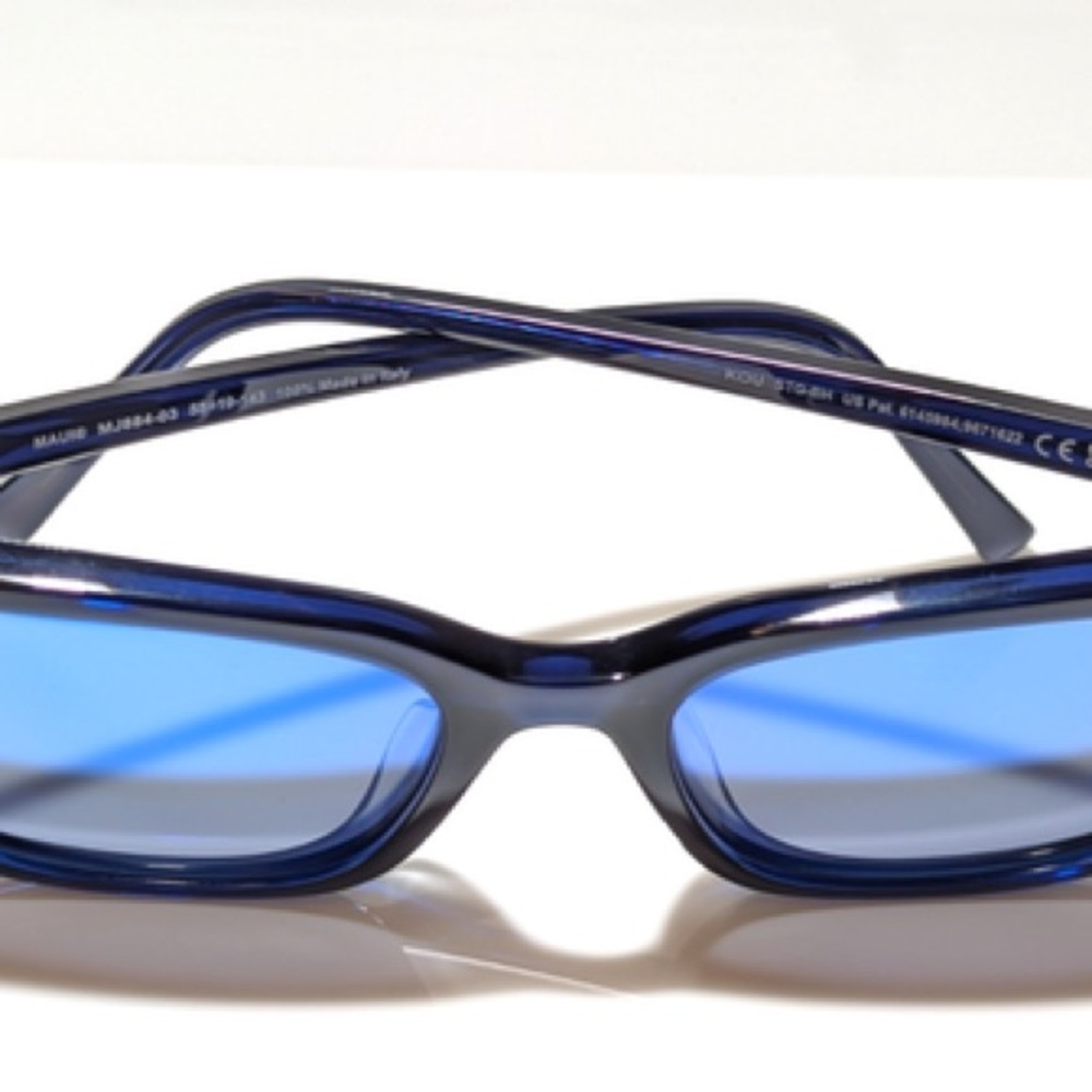 NEW Maui Jim Kou - Navy with Blue Hawaii Mirror Polarized Glass Lenses - Picture 8 of 11